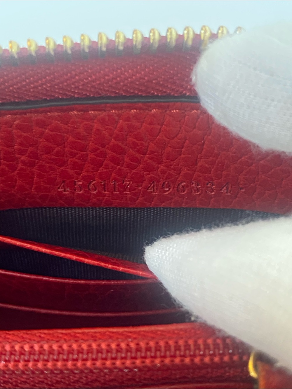 Gucci GG Mamont Zip Around Wallet In Red Leather - Picture 12 of 14